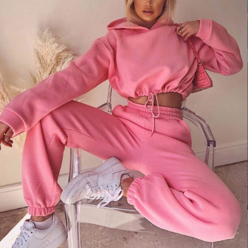 Lisa - Modieuze loungewear set met cropped hoodie en joggingbroek