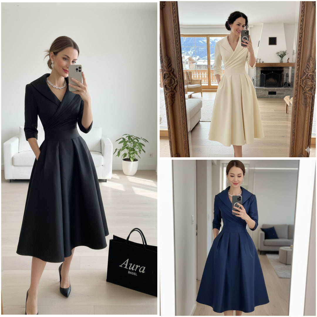 Frederica™ | Midi-Satin-Kleid